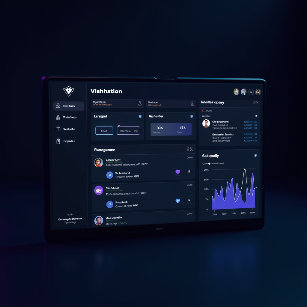 A professional dashboard interface showing Riot Games Valorant moderation system with AI-assisted detection panels, real-time chat monitoring screens, penalty tracking graphs, and transparent reporting statistics demonstrating the enhanced tools that reduced toxic behavior and rebuilt player trust